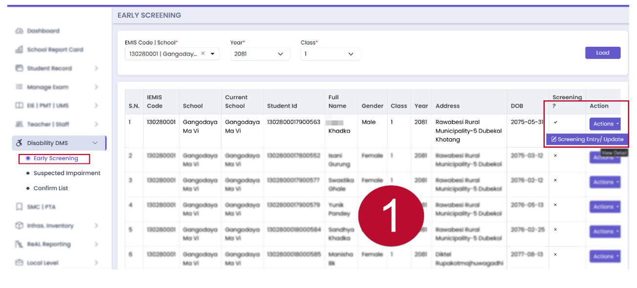 Screening Process Flow
